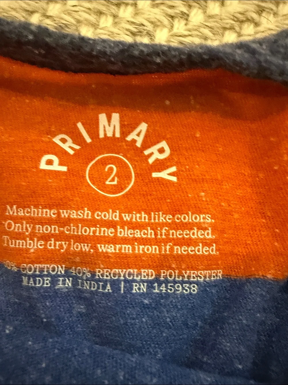 Primary Heathered Striped Long-Sleeve Tees in Yellow, Green & Orange